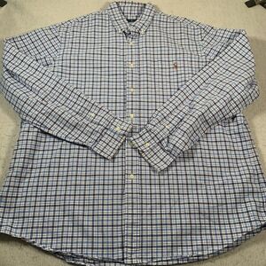 Ralph Lauren Shirt Mens 2XL Blue Plaid Button Down‎ Cotton